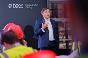  1 Bernard Delvaux, CEO of Etex, held the opening speech at the inauguration of the new Bristol Plant 