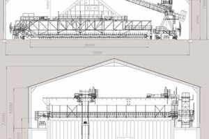  5 Cross section of the two compared stock piles with stacker and bridge type reclaimer (5a) and Bedeschi BEL C (5b) 
